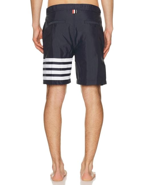 Thom Browne Blue Button Front Board Short for men