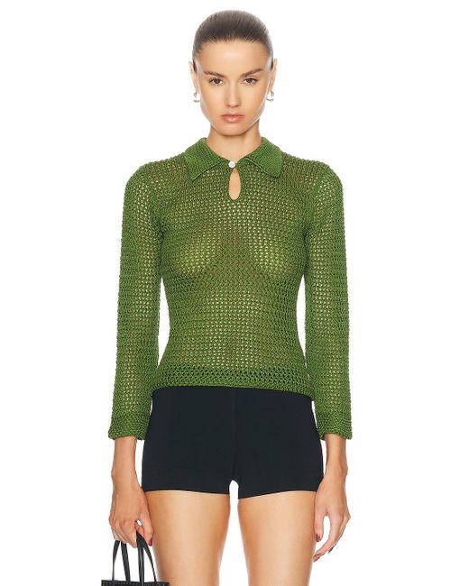 Bode Green Willows Pullover Sweater