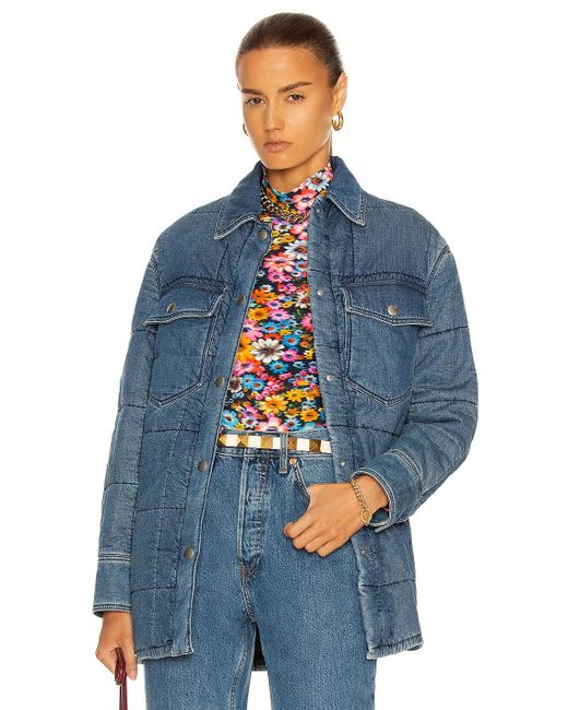 quilted denim shirt