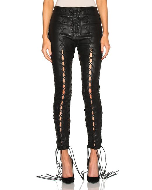 Unravel Project Lace Up Leather Pants 