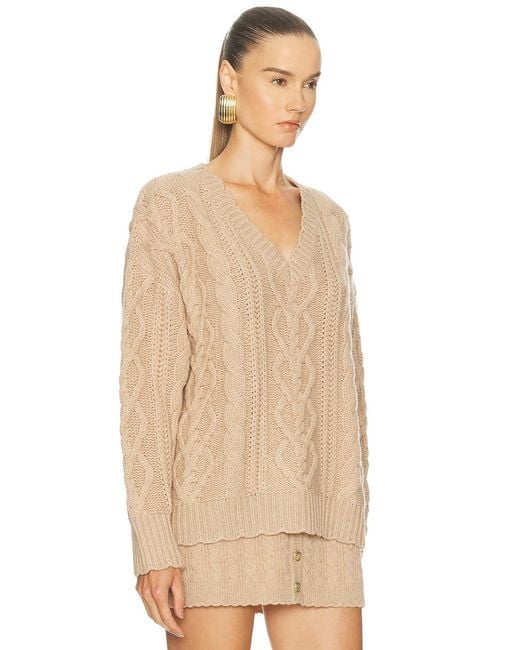 LoveShackFancy Natural Croisette Pullover Sweater