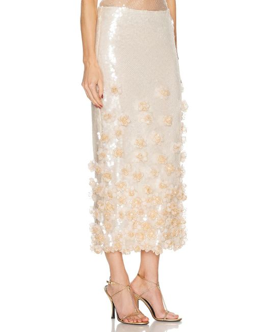 PATBO Natural Sequin Midi Skirt