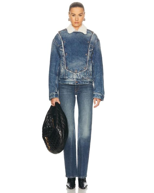 R13 Blue Bib Trucker Jacket
