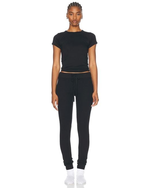 ÉTERNE Black Thermal Drawstring Pant