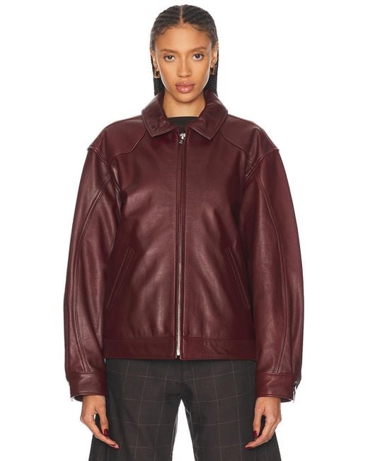 Mimchik Red Leather Tall Boy Jacket
