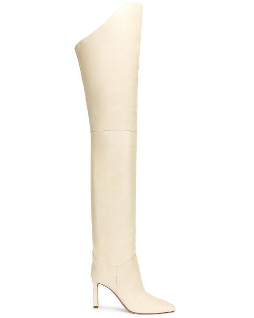 AMINA MUADDI Iman Nappa Thigh High Boot in White | Lyst