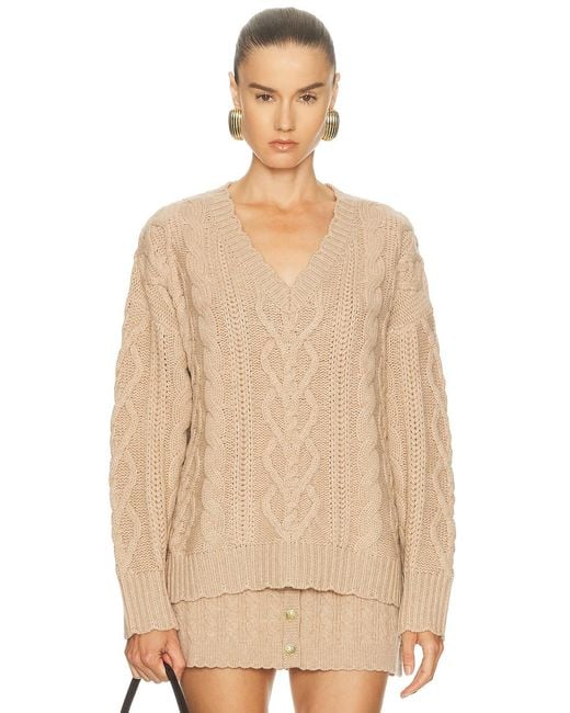 LoveShackFancy Natural Croisette Pullover Sweater