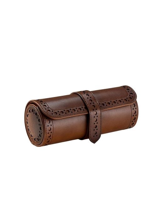 Wolf Brown Brogue Triple Watch Roll