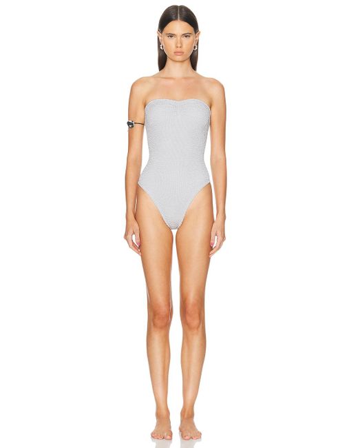 Hunza G White Brooke Swim One Piece