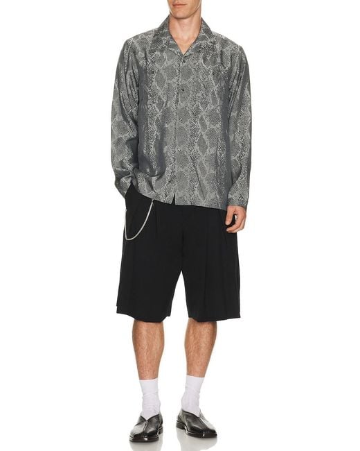 Needles Gray Cowboy One Up Shirt Python Jacquard for men
