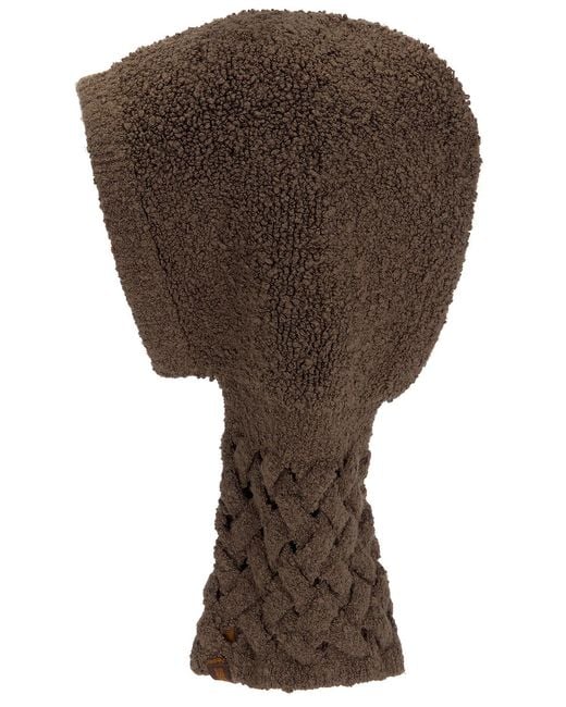 Isa Boulder Brown Cableweave Balaclava for men