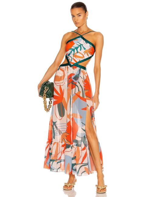 PATBO Chiffon Rio Print Halter Beach 