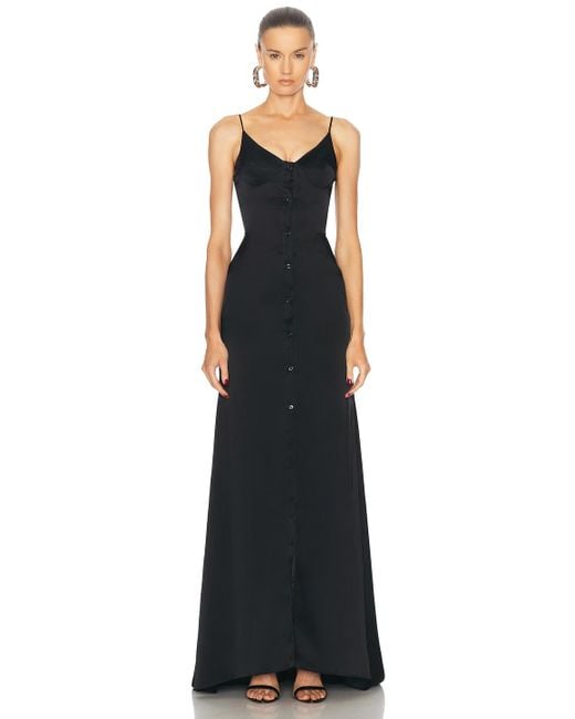 David Koma Black Satin Cami Dress