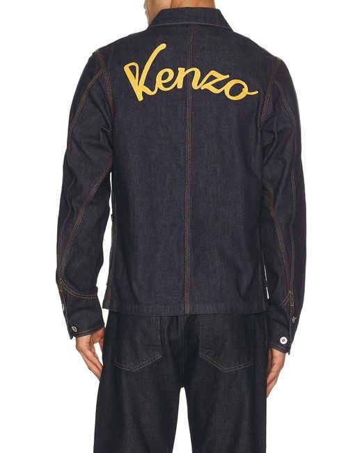 KENZO Blue Varsity Chore Jacket for men