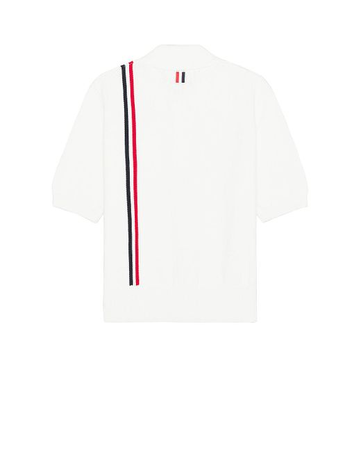 Thom Browne White Short Sleeve Polo for men