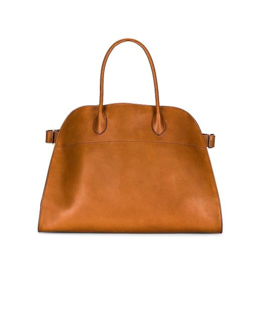The Row Leather Soft Margaux 17 Top Handle Bag in Brown | Lyst