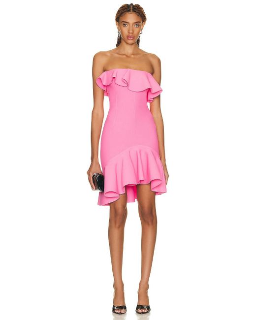 Alexander McQueen Ruffle Bust Dress in Pink | Lyst