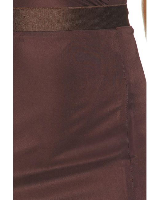 Atlein Brown Double Slit Skirt