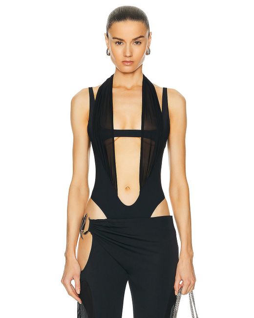 Mugler Black One Piece Cut Out Swimsuit
