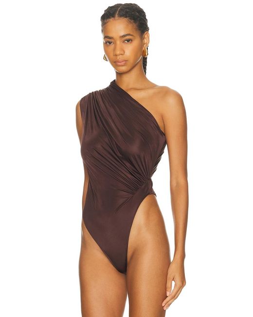 Atlein Red One Shoulder Bodysuit