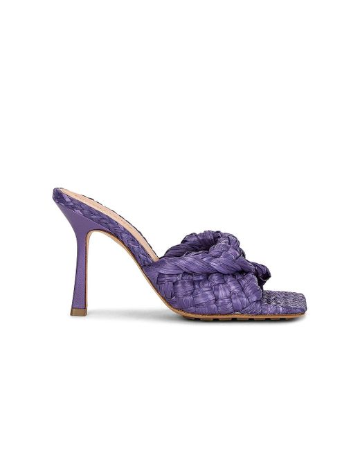 Bottega Veneta Purple Raffia Stretch Mules
