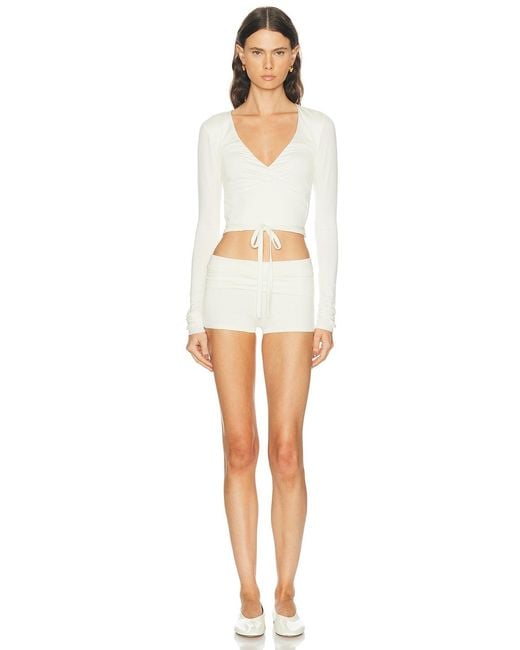 ÉTERNE White Wrap Top