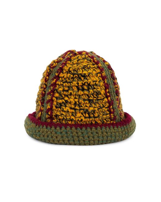 Nicholas Daley Natural Hand Knitted Bucket Hat for men