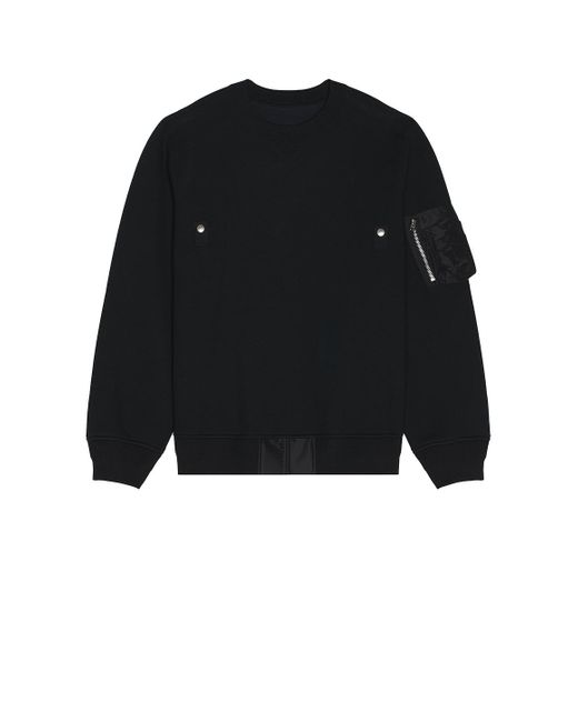 Sacai Black Sponge Sweat Pullover for men