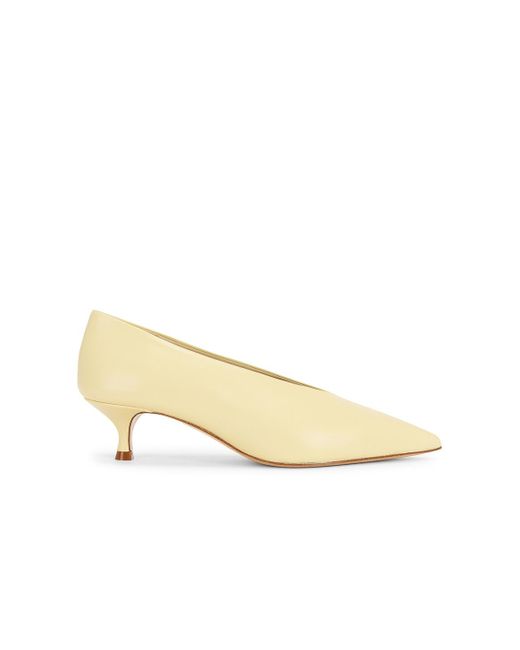 Le Monde Beryl Natural Babouche Leather Kitten Heel