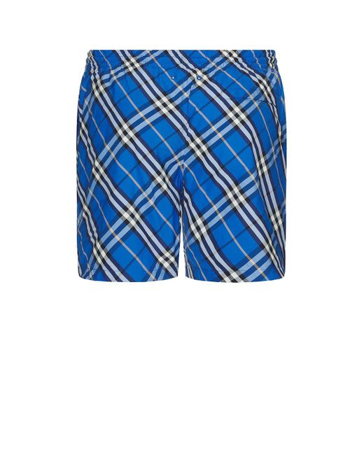 Burberry Blue Check Swim Shorts for men