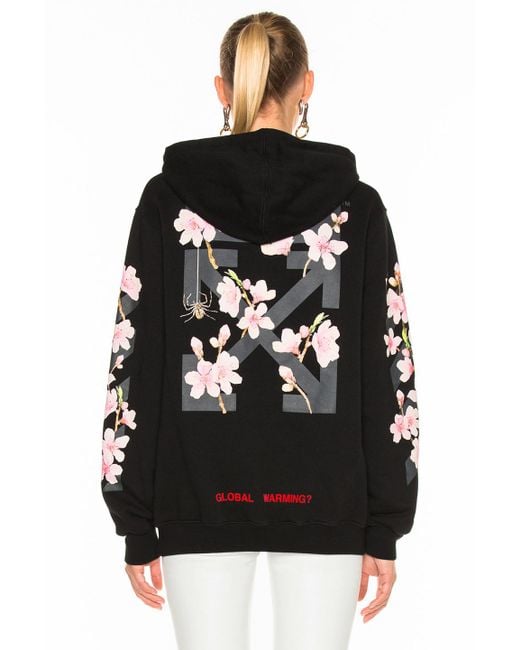 Off White c o Virgil Abloh Cherry Blossom Diagonal Hoodie In Black Multi Lyst