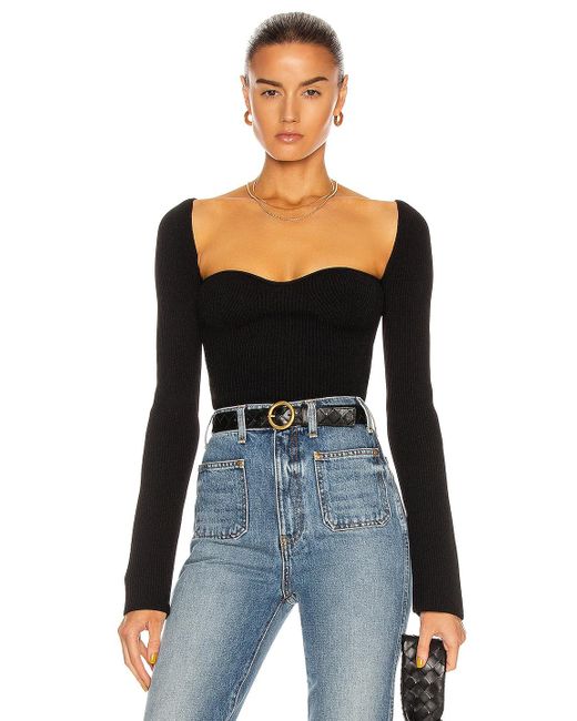 Khaite Synthetic Maddy Long Bustier Top in Black | Lyst