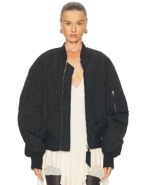 The Attico Black Bomber Jacket
