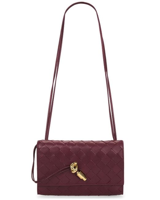 Bottega Veneta Red Andiamo Slim Pouch On Strap