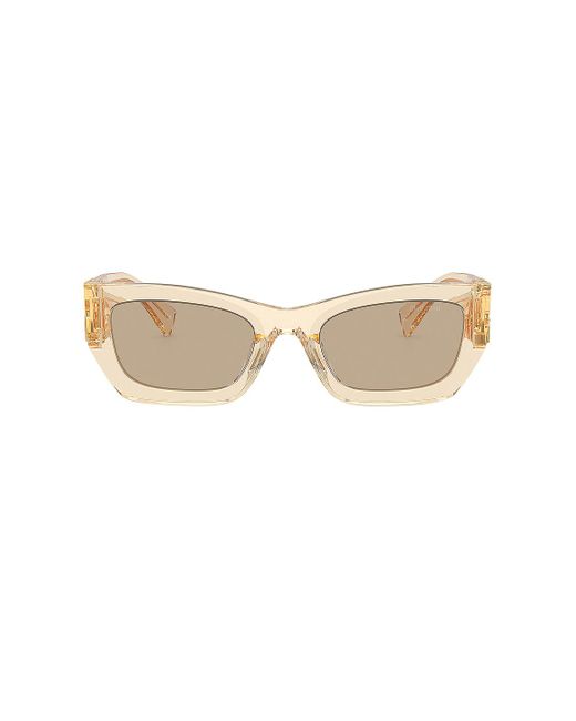 Miu Miu White Translucent Rectangle Sunglasses