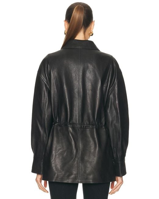 Arma Black Maeve Leather Barn Jacket