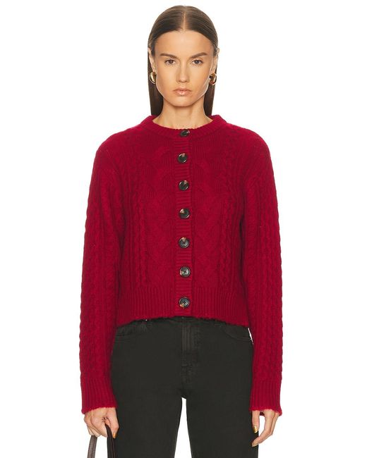 Re/done Red Cable Cardigan