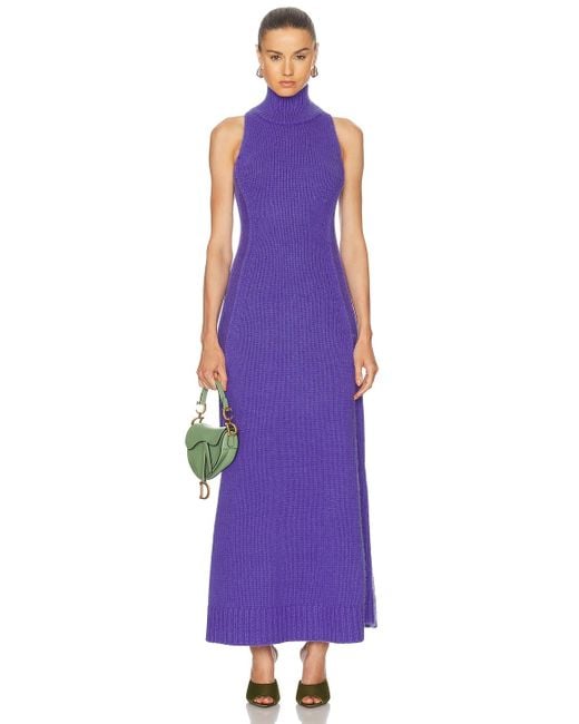 Christopher John Rogers Mock Neck Maxi Dress in Purple | Lyst