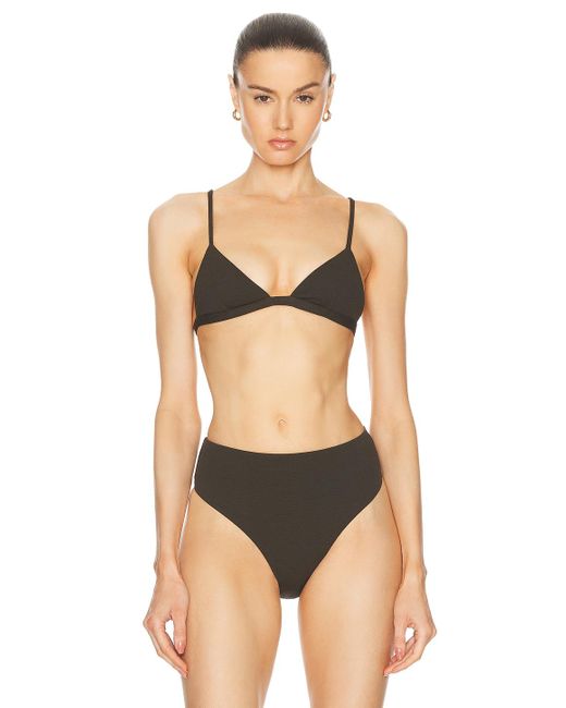 Matteau Black Petite Triangle Bikini Top