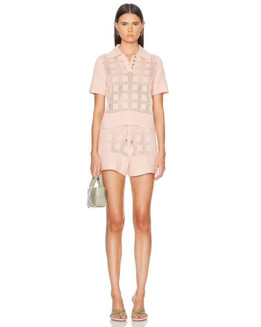Zimmermann Pink Waverly Polo Top