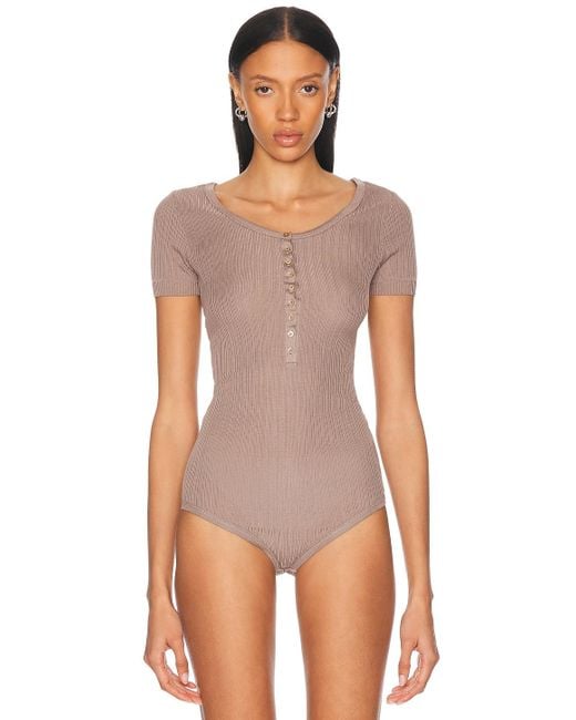 Lemaire White Button Ribbed Bodysuit