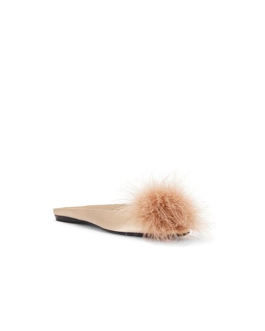 Saint Laurent White Lido Flat Mule