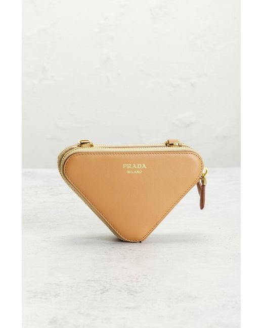 Prada Metallic Raffia Mini Triangle Shoulder Bag