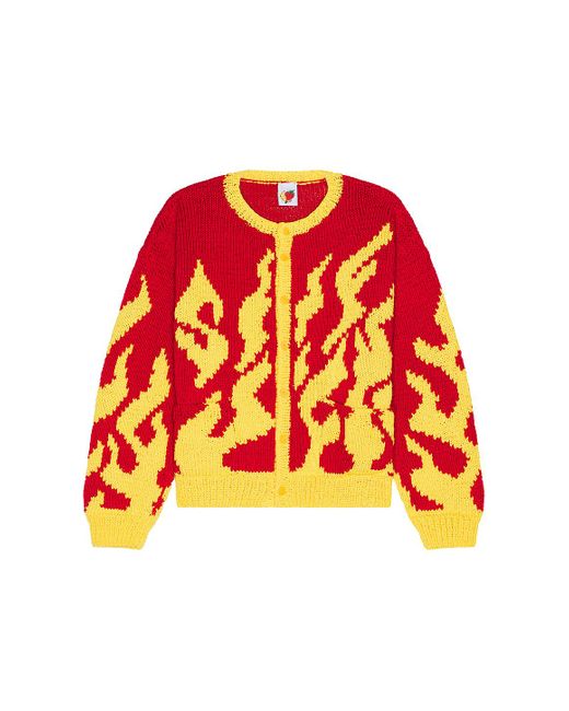 Sky High Farm Red Flame Hand Knit Cardigan for men