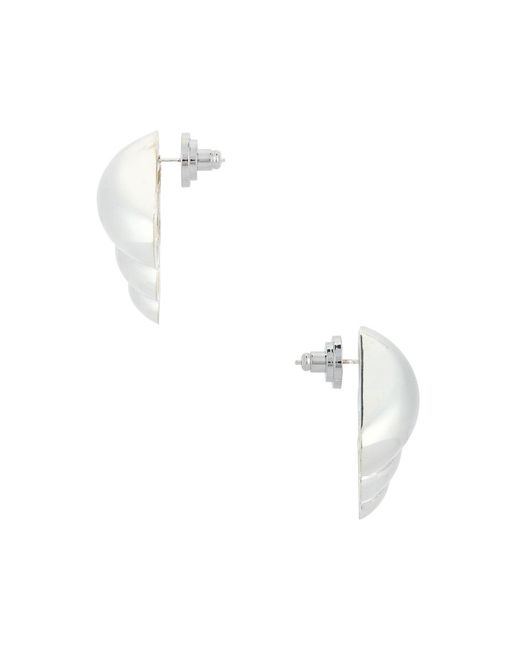 Mega White Croissant Earrings