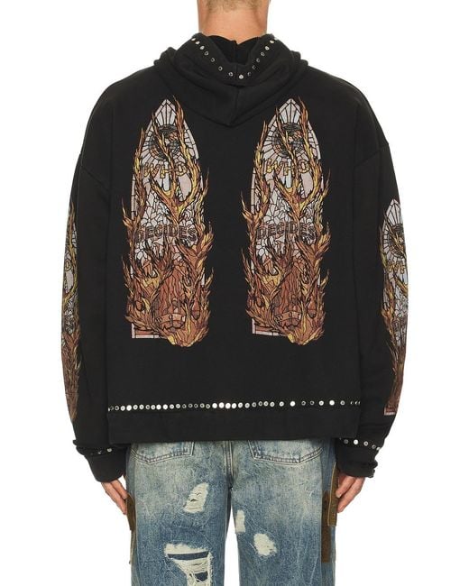 Who Decides War Black Hardware Hooded Pullover for men