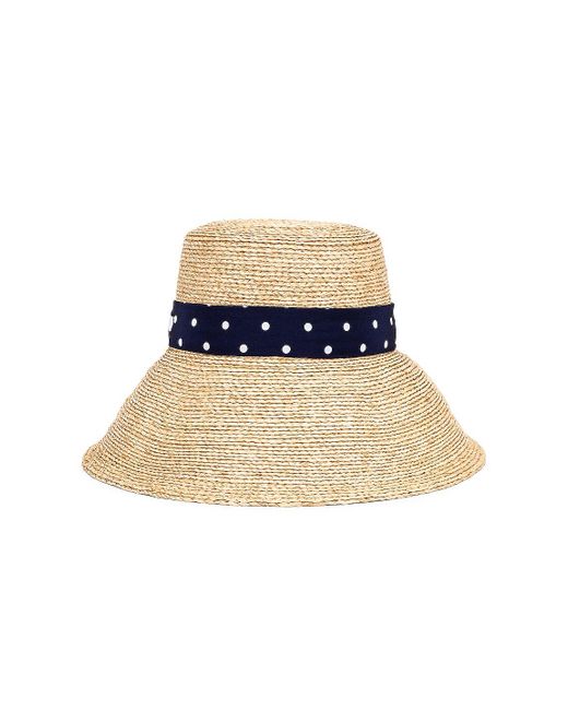 Miu Miu Raffia Ribbon Sun Hat in Blue - Lyst