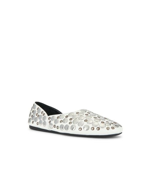 Khaite White Jane Studded Flat