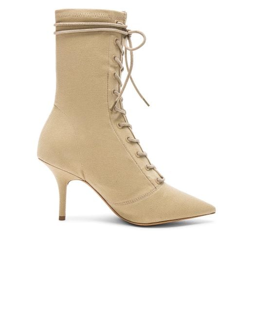Yeezy Natural Season 6 Stretch Canvas Lace Up Ankle Boot