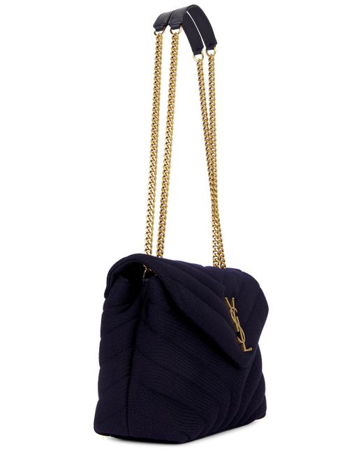 Saint Laurent Blue Small Loulou Chain Bag